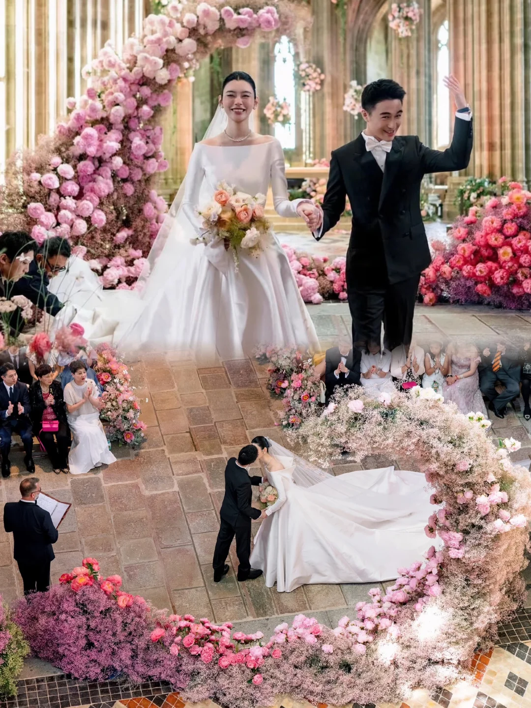 奚梦瑶何猷君婚礼又出新图了，每一帧好出片！