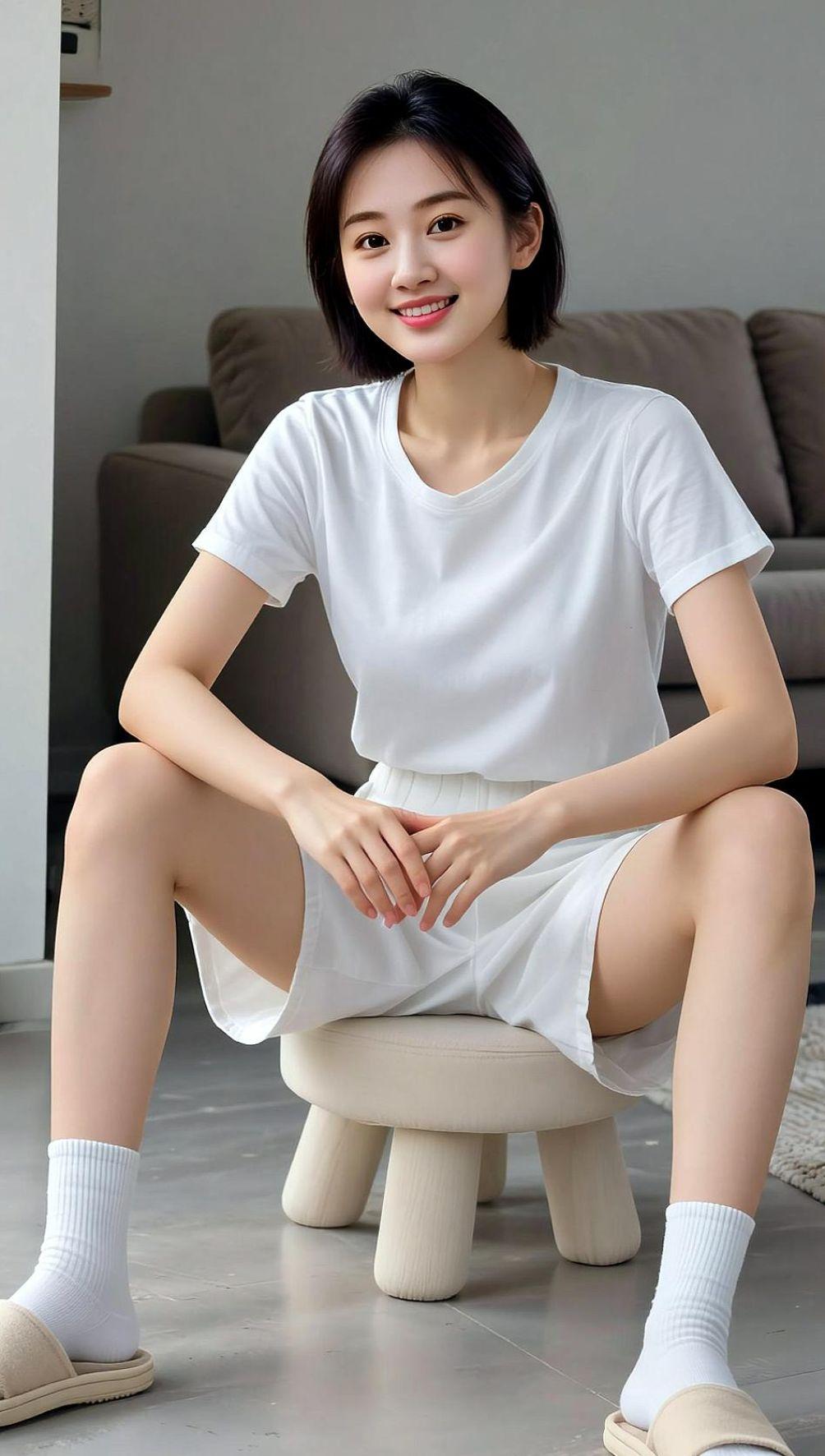 AI居家写真微胖女人美不美穿着得体是一种生活态度