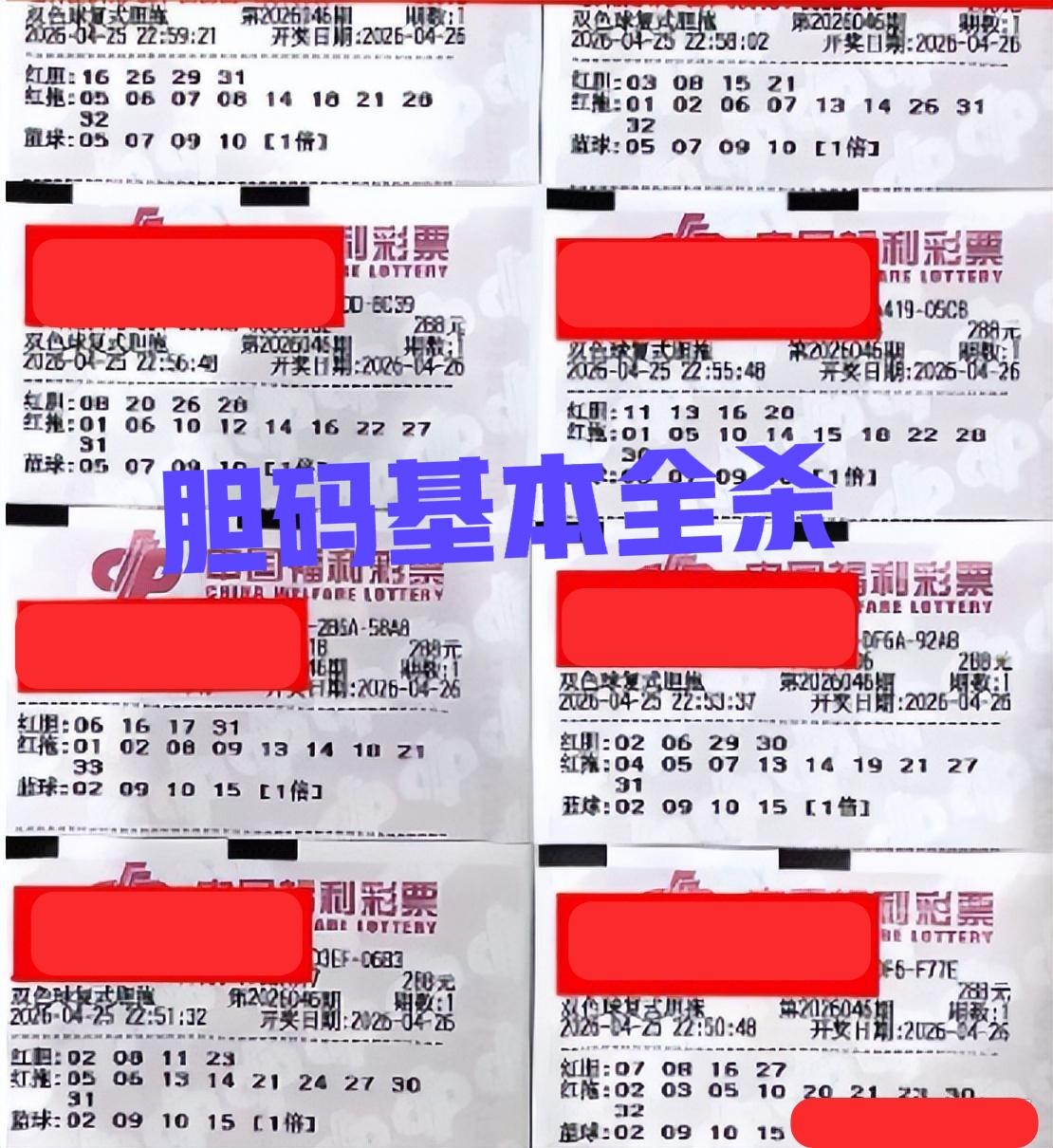 这些胆码基本上都杀光了的，每次这些胆码票还是挺给力的，能够帮助大家杀掉很多号，只