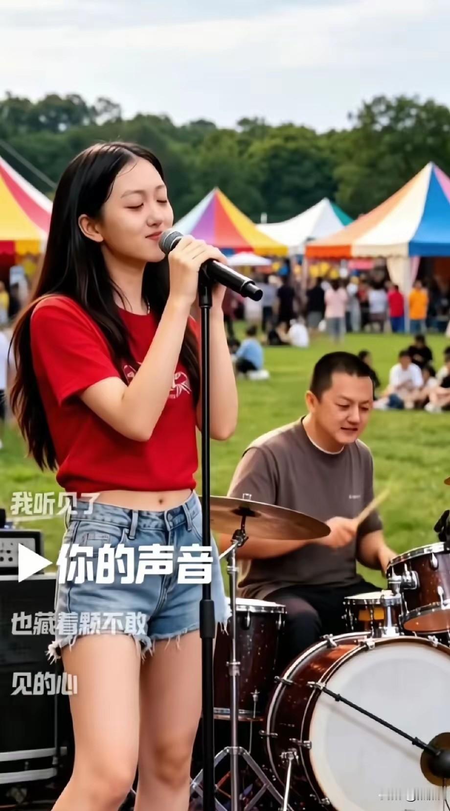 李亚鹏陪女儿李嫣郊外演唱，温柔陪伴治愈人心温馨又治愈的一幕悄然上演！李亚鹏