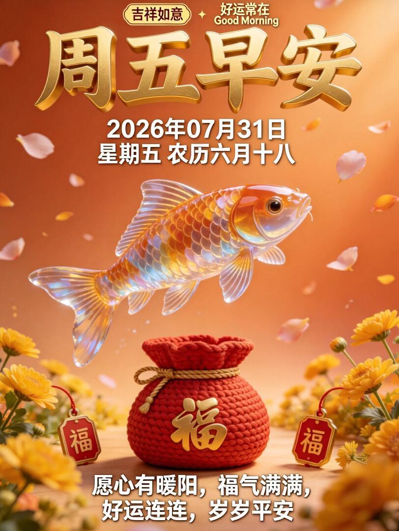 2026.7.31周五早安祝福图片壁纸拿图吱一声噢～
