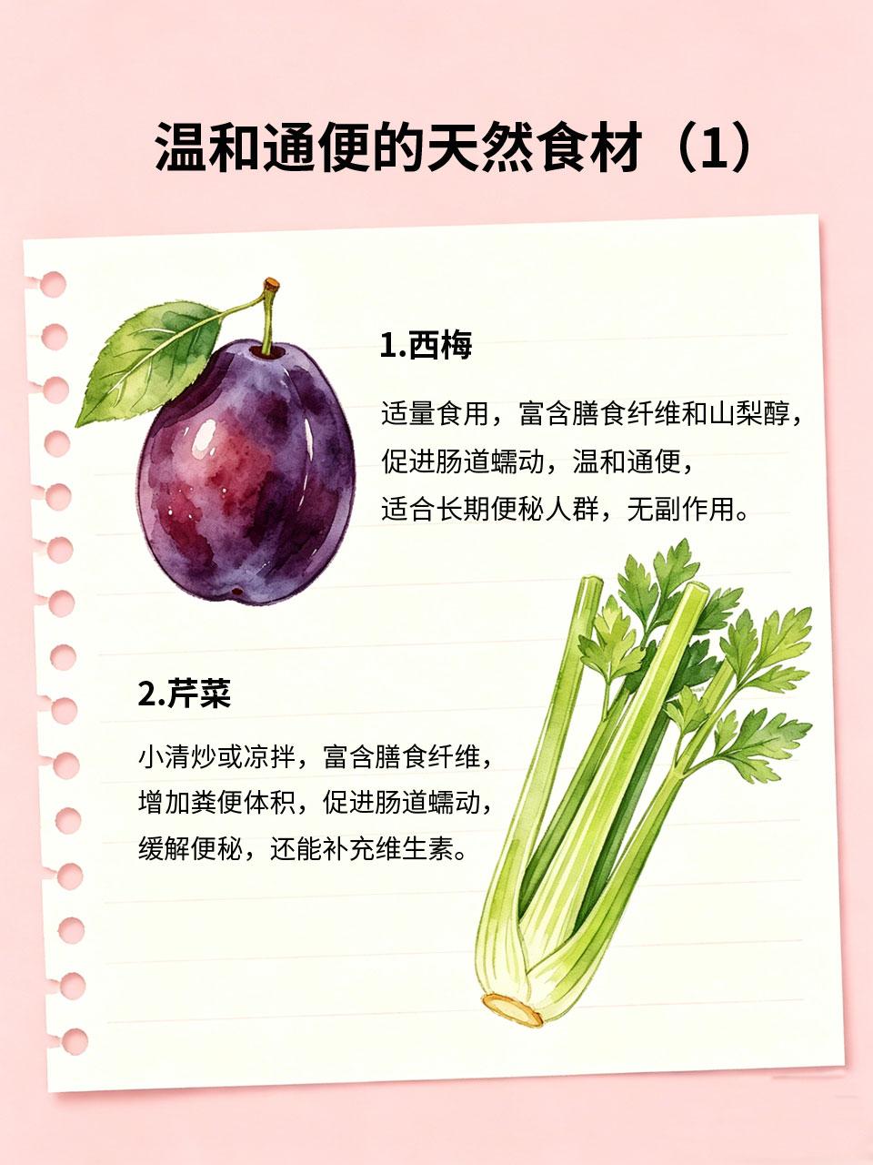 便秘不用吃药！天然食材通便，温和不伤身便秘困扰很多人，长期吃药通便会损伤肠道，