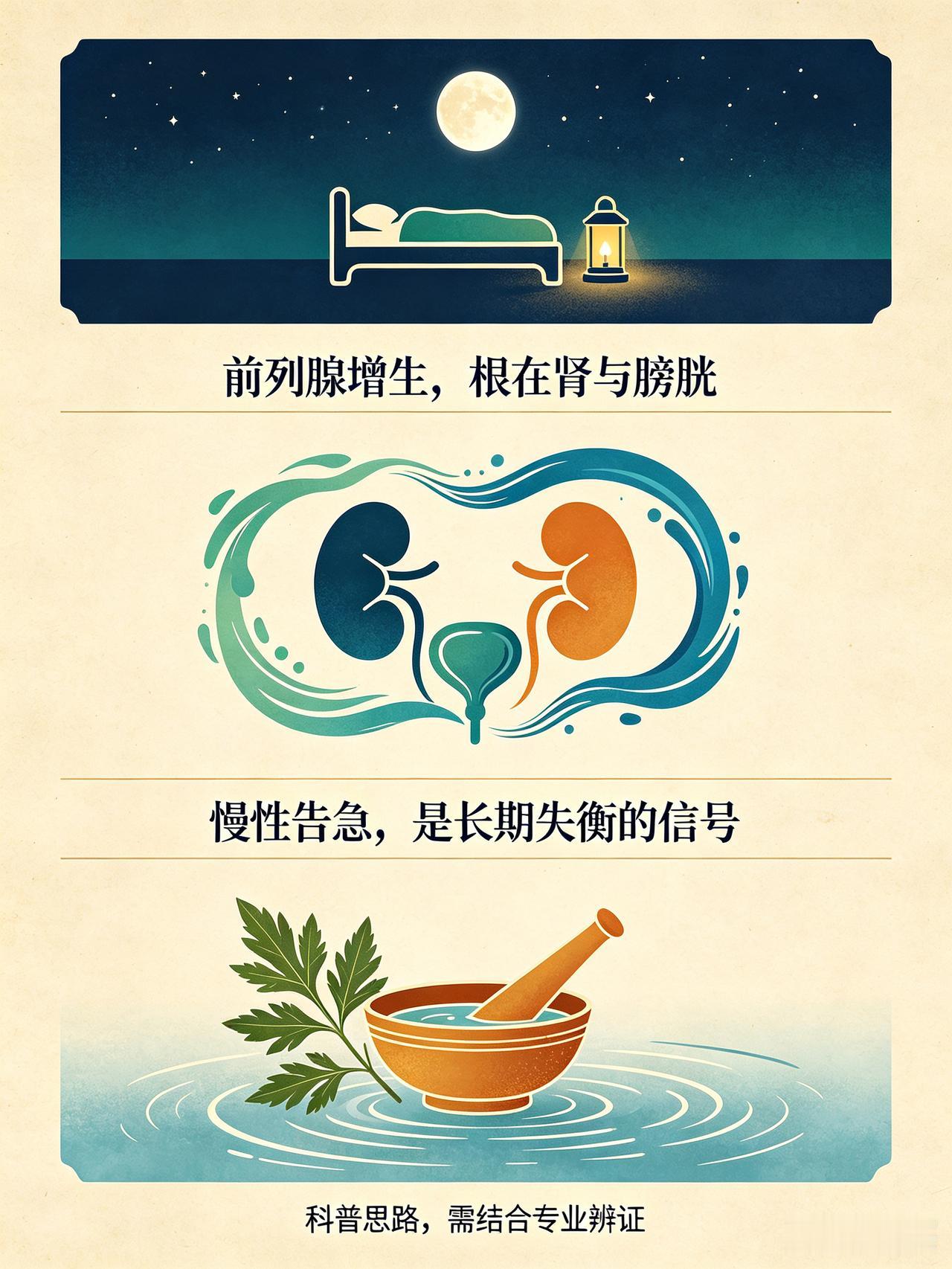 前列腺增生，根在“肾与膀胱”的慢性告急很多中年男性的夜里，是被尿意切成碎片的。
