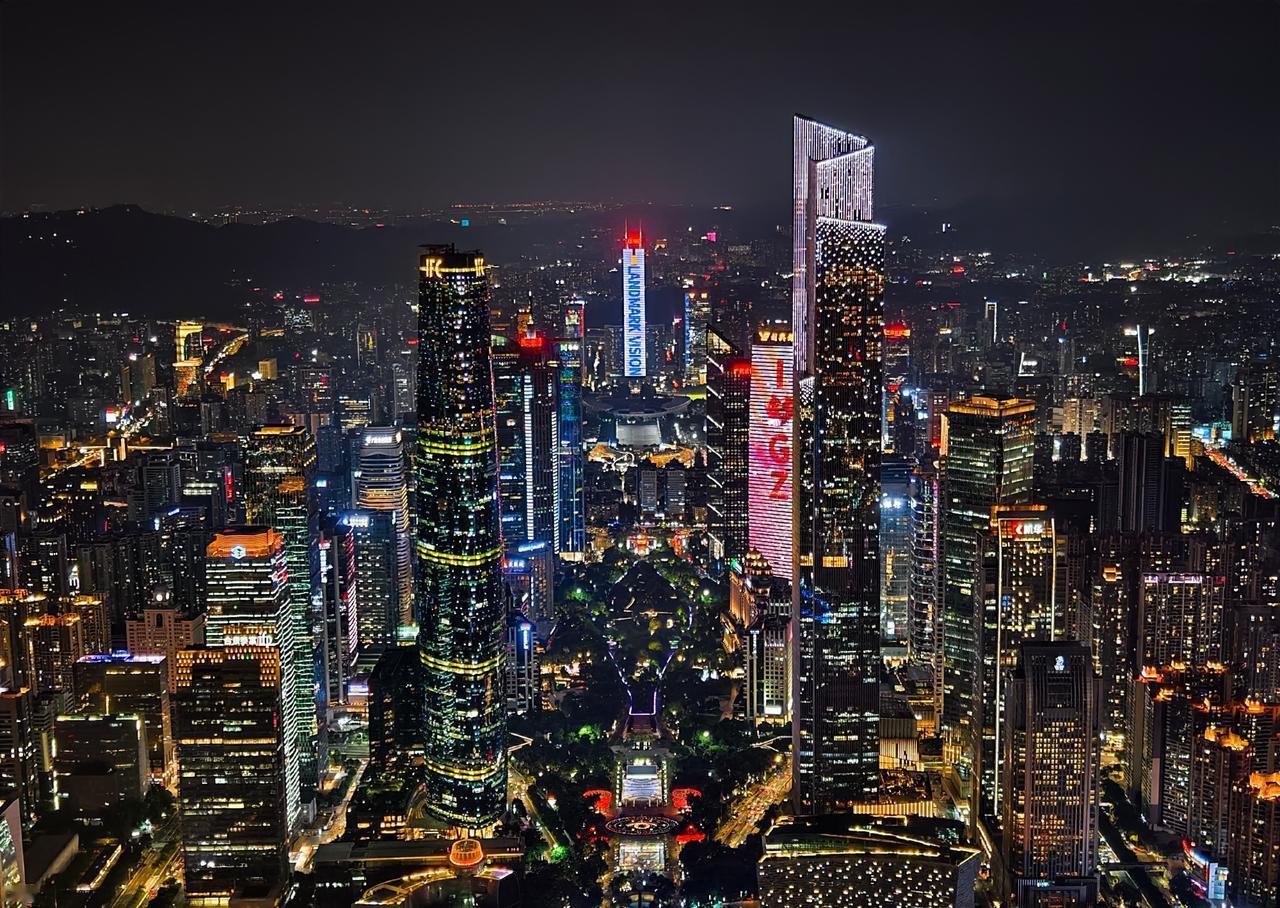 城市夜景城市风光城市夜景灯光广州夜景珠江新城夜晚的美景