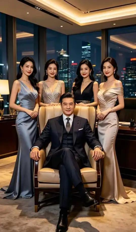 公司总裁和他的四个美女秘书。私企秘书