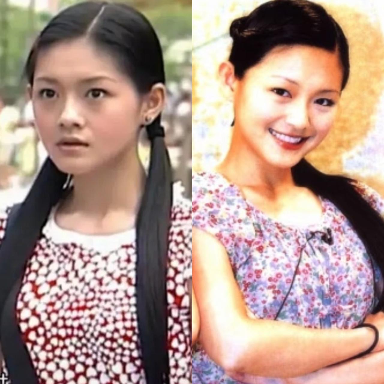 看大S早期穿碎花衫、扎双低马尾或者扎一个低才马尾，真的清纯又甜美，质朴得特别动人