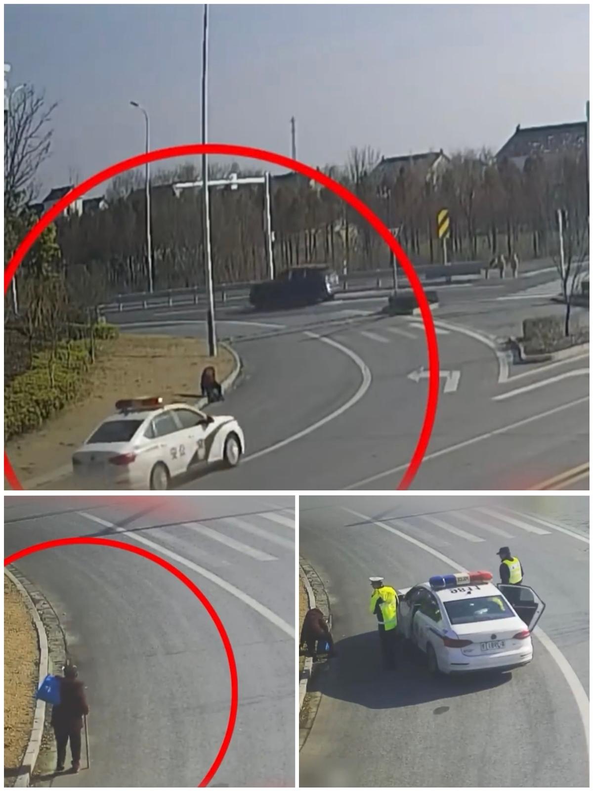 江苏87岁的曹奶奶在凌晨5点独自出门，拄着拐杖去10公里外的娘家，走到半路体力不