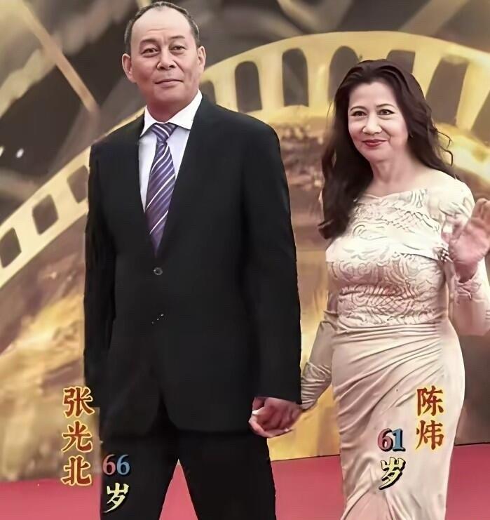 61岁的陈炜，跟66岁的张光北手牵手，就这么出现在大众视野里。老实说，没那俩动