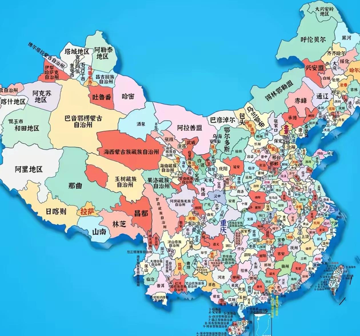 全国一共333个地级行政区，一张图看懂中国地级版图我国大陆一共有333个地