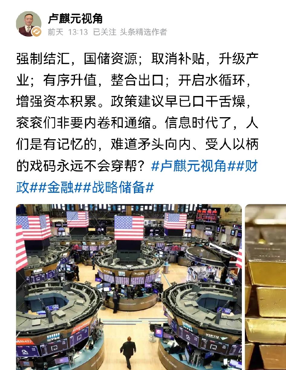 著名经济学家卢麒元：建议，呼吁早已经口干舌燥了！卢教授此前不断呼吁，要赶紧建立国