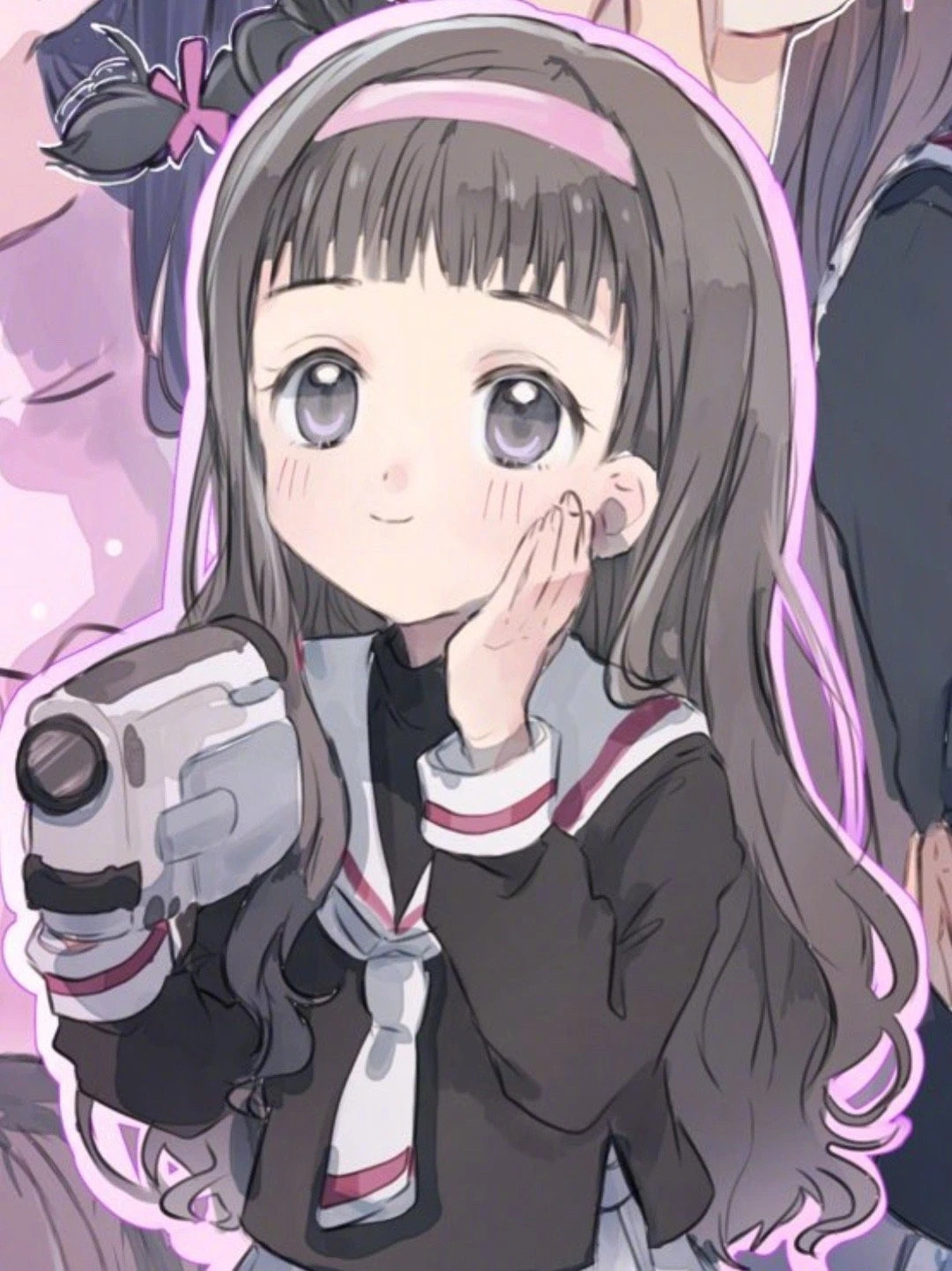 动漫日漫空气里都充满了粉红泡泡，甜甜的少女插画​​​