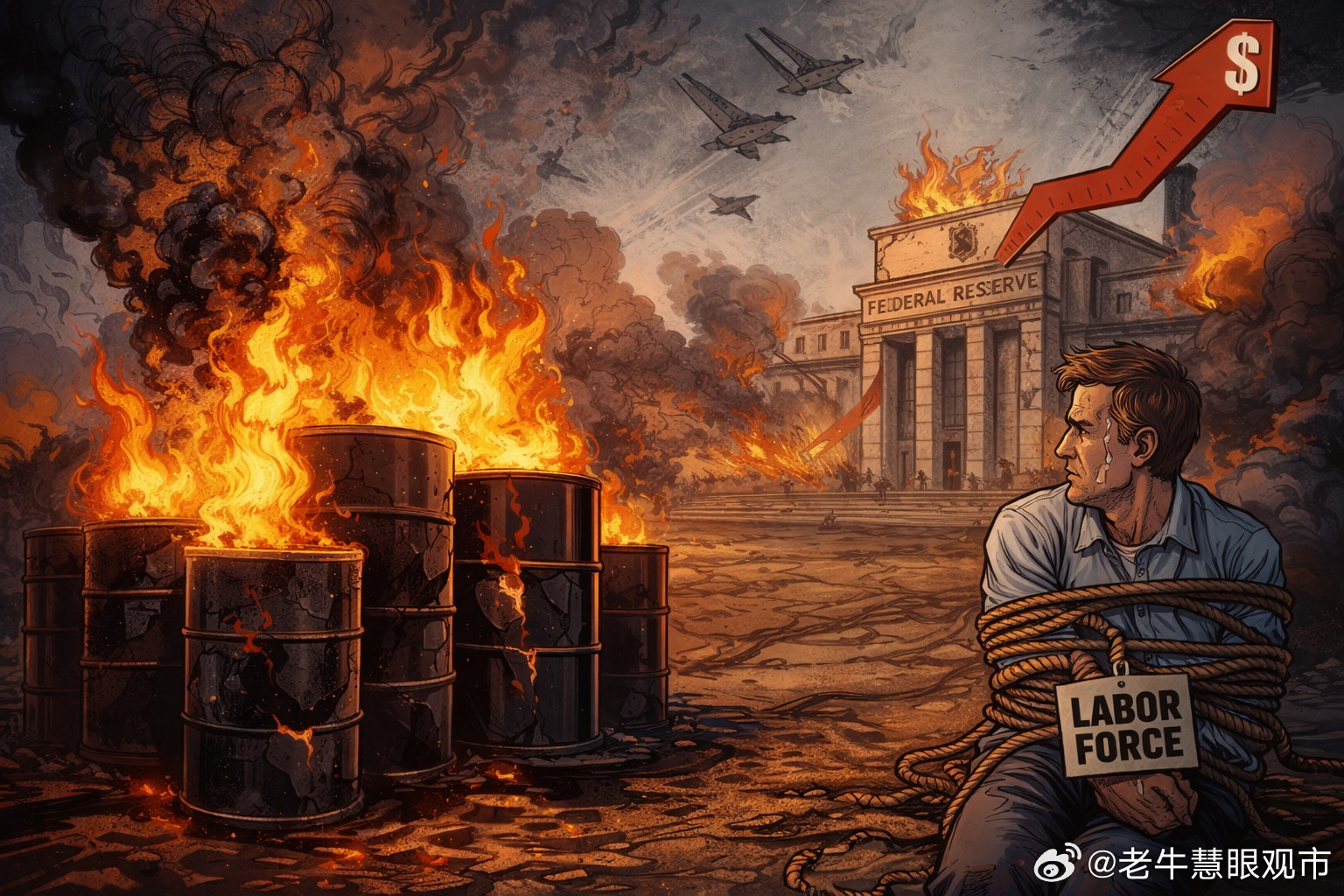 战火烧到油价，美联储也被逼到墙角：美国就业还在硬撑，真正的考验才刚开始美国3月就