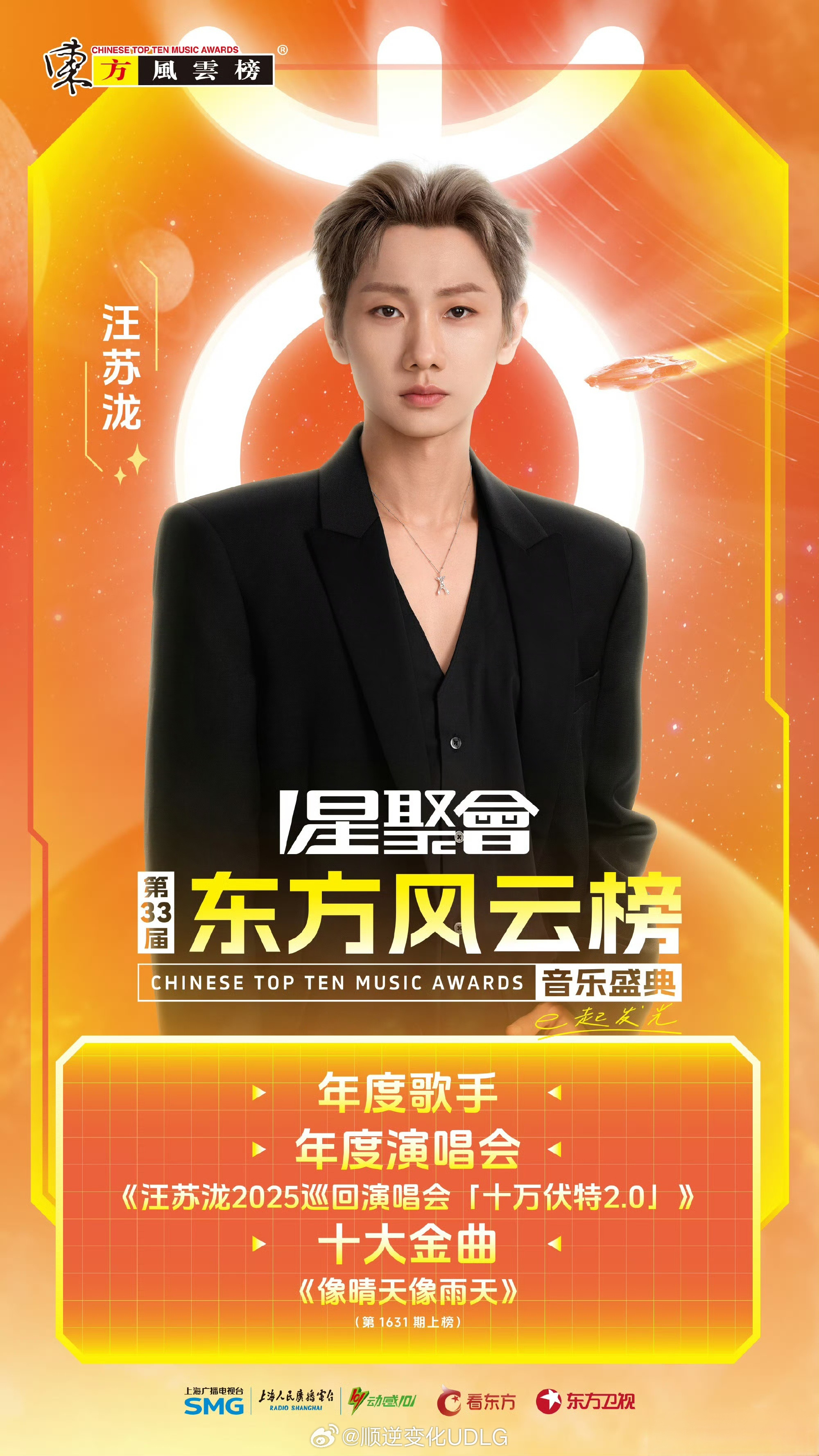 💥第33届东方风云榜【星聚会】音乐盛典重磅官宣！首波荣耀榜单集结，一起来看看各