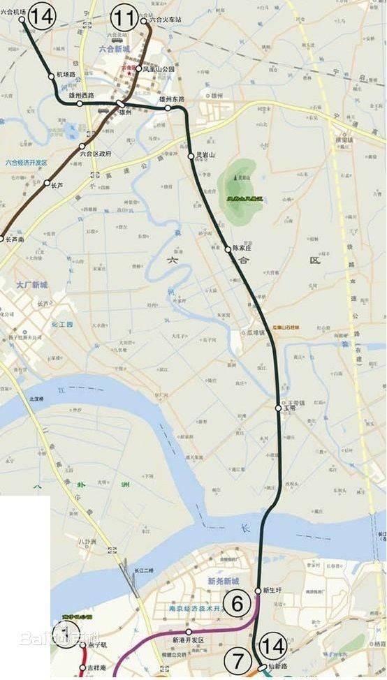 南京地铁14号线这是一条规划中的南北走向过江线路，北起‌马鞍机场站‌，南至‌