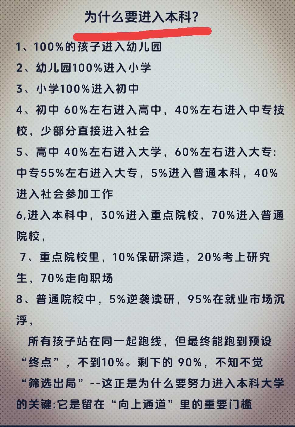 为什么要努力学习进入本科大学？