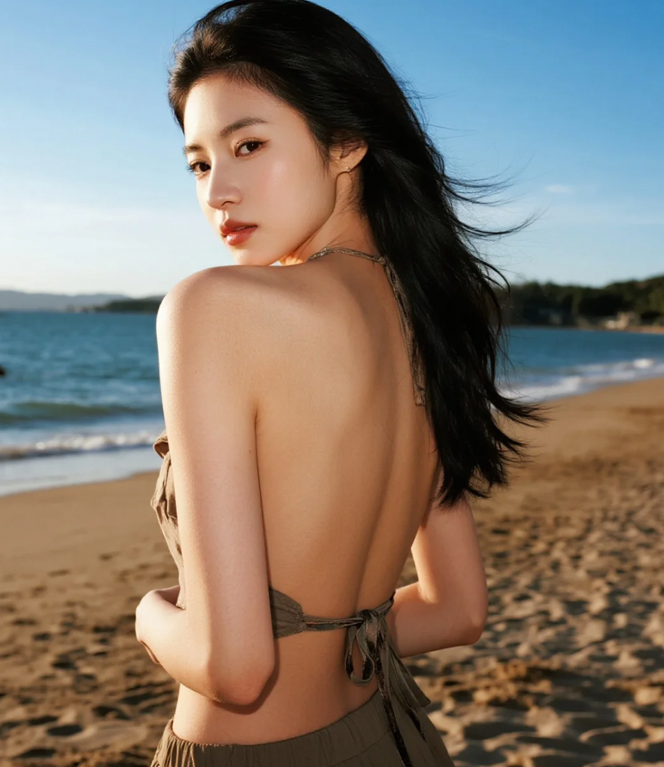 沙滩上的身影，勾勒出夏日最美的线条