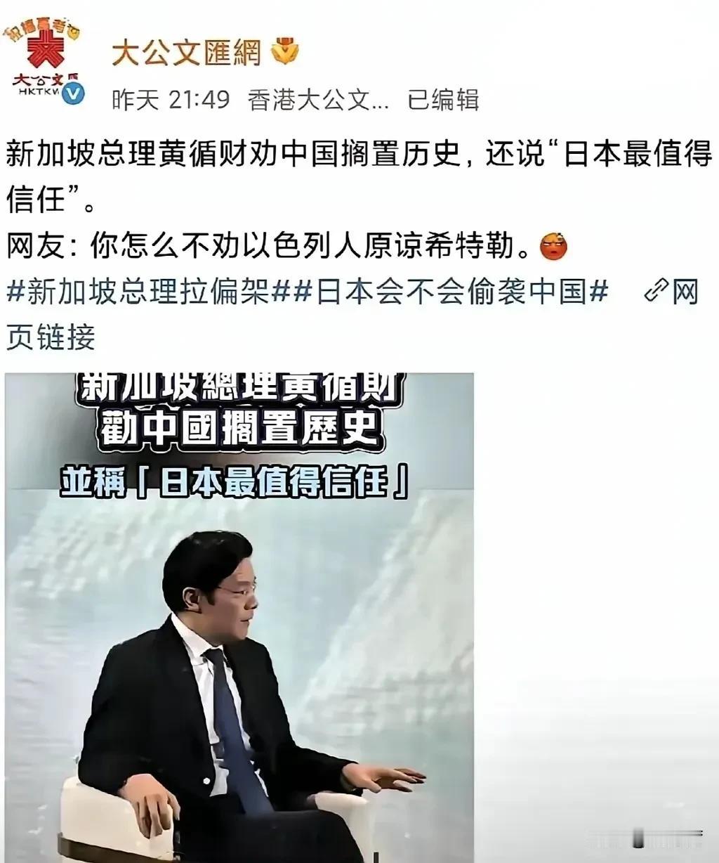 黄循财只是被美西方洗脑后的一个代表，对中国的警惕、偏见和骨子里的不友好是洗脑后的