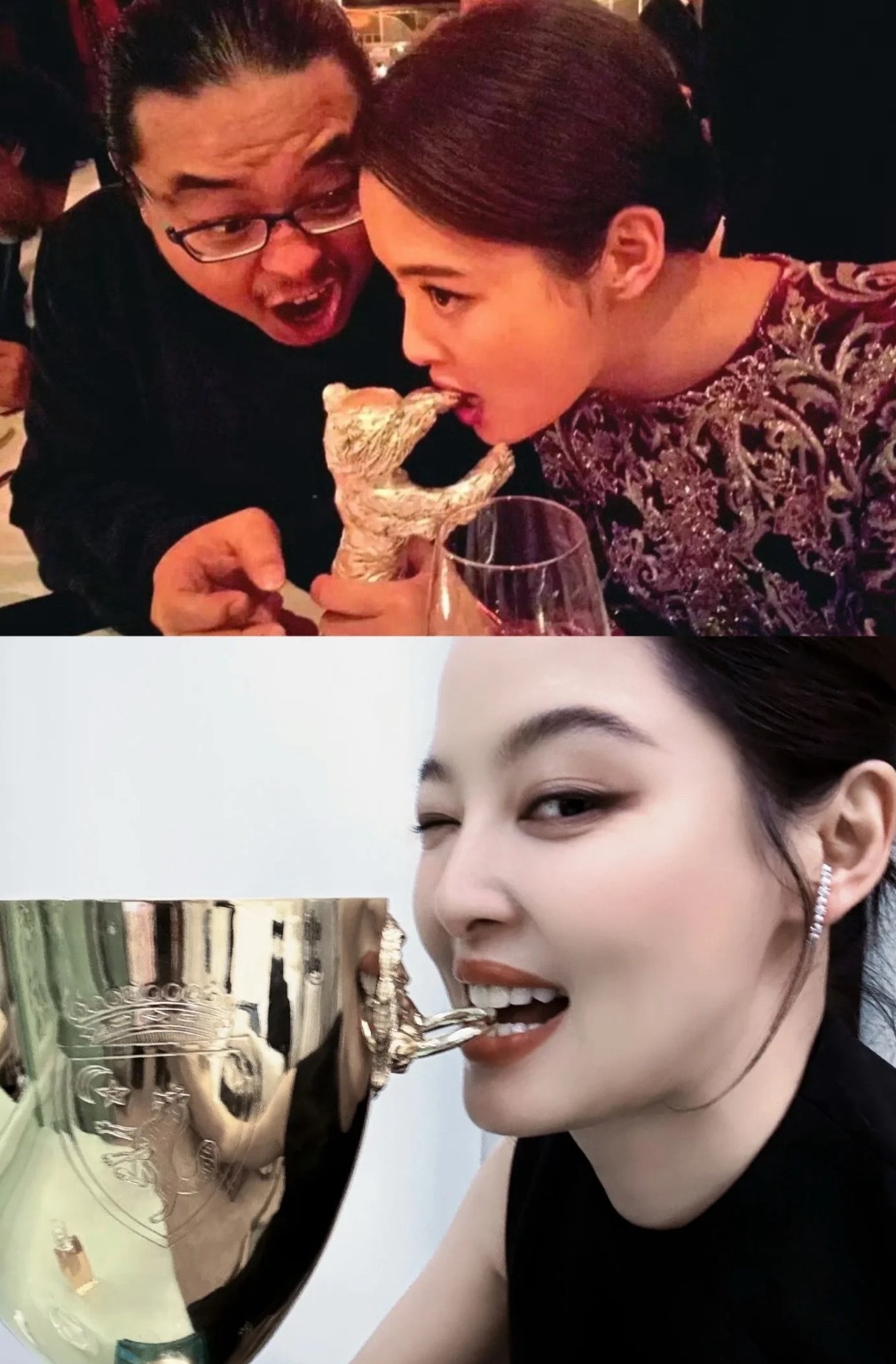辛芷蕾咬到了自己的金杯2016年柏林电影节，《长江图》获得杰出艺术成就奖，辛芷蕾
