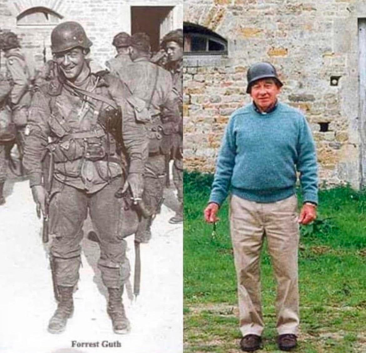 1944年6月，E连伞兵福雷斯特·古思（ForrestGuth）身处诺曼底的马