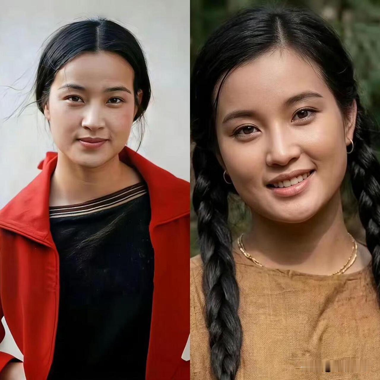 年轻时的刘晓庆，面部饱满圆润，自带一种国泰民安的大气质感。没有美颜、滤镜加持，