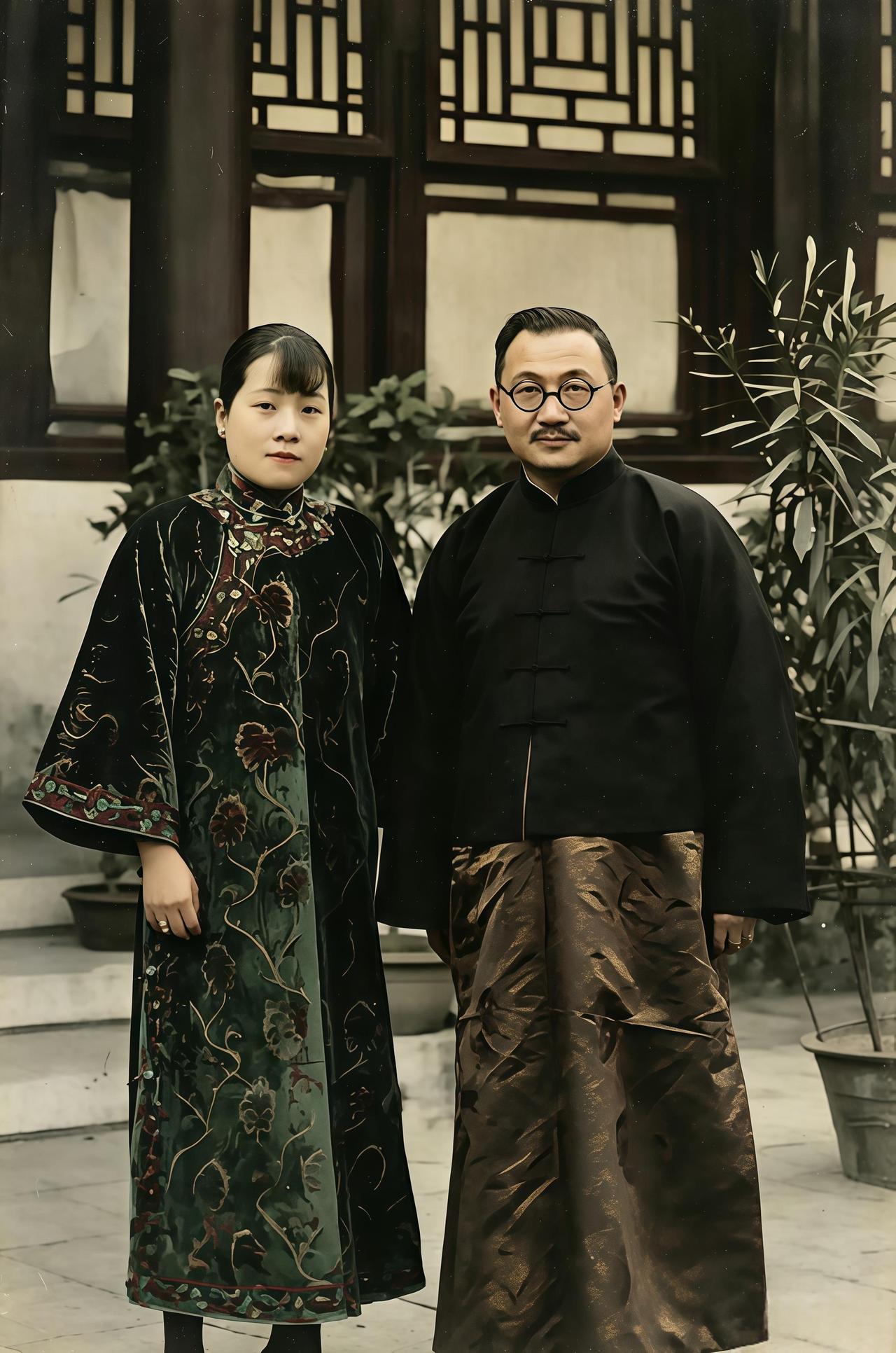 这正是近代最有心机的一对夫妻宋霭龄与丈夫孔祥熙。虽然夫妻俩都未曾掌握过最高权力，