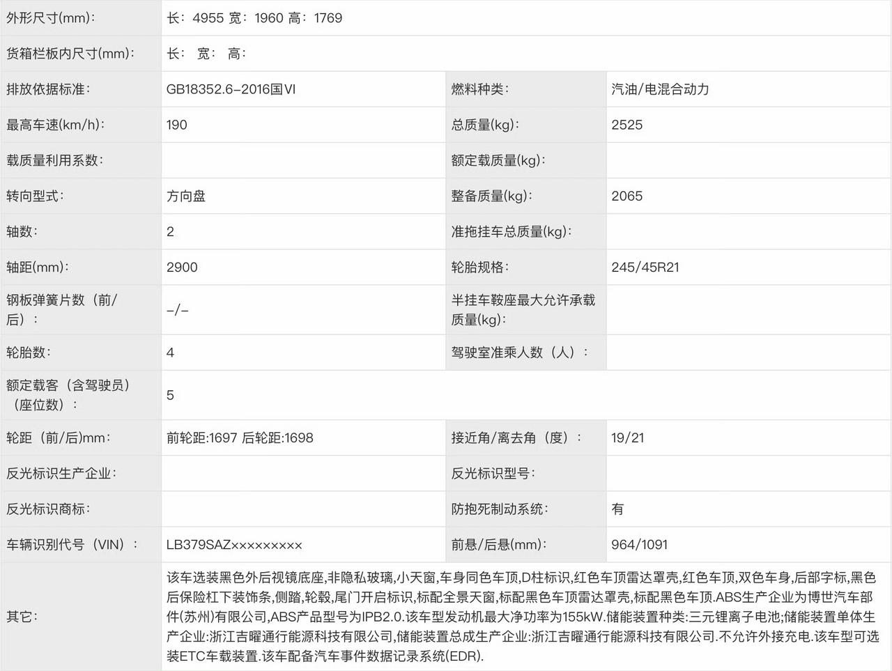 尺寸全面加大吉利星越LPLUS新车申报信息曝光8月7日，在最新一批次的工信