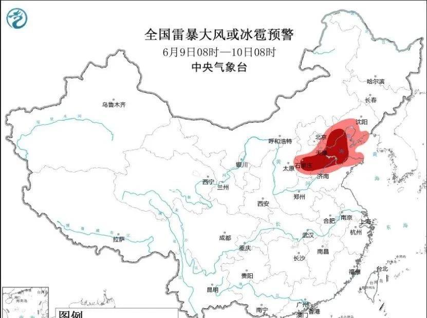 今天午后京津冀、山东半岛地区需注意分散性强雷暴天气目前数值预报平均稳定给出在今