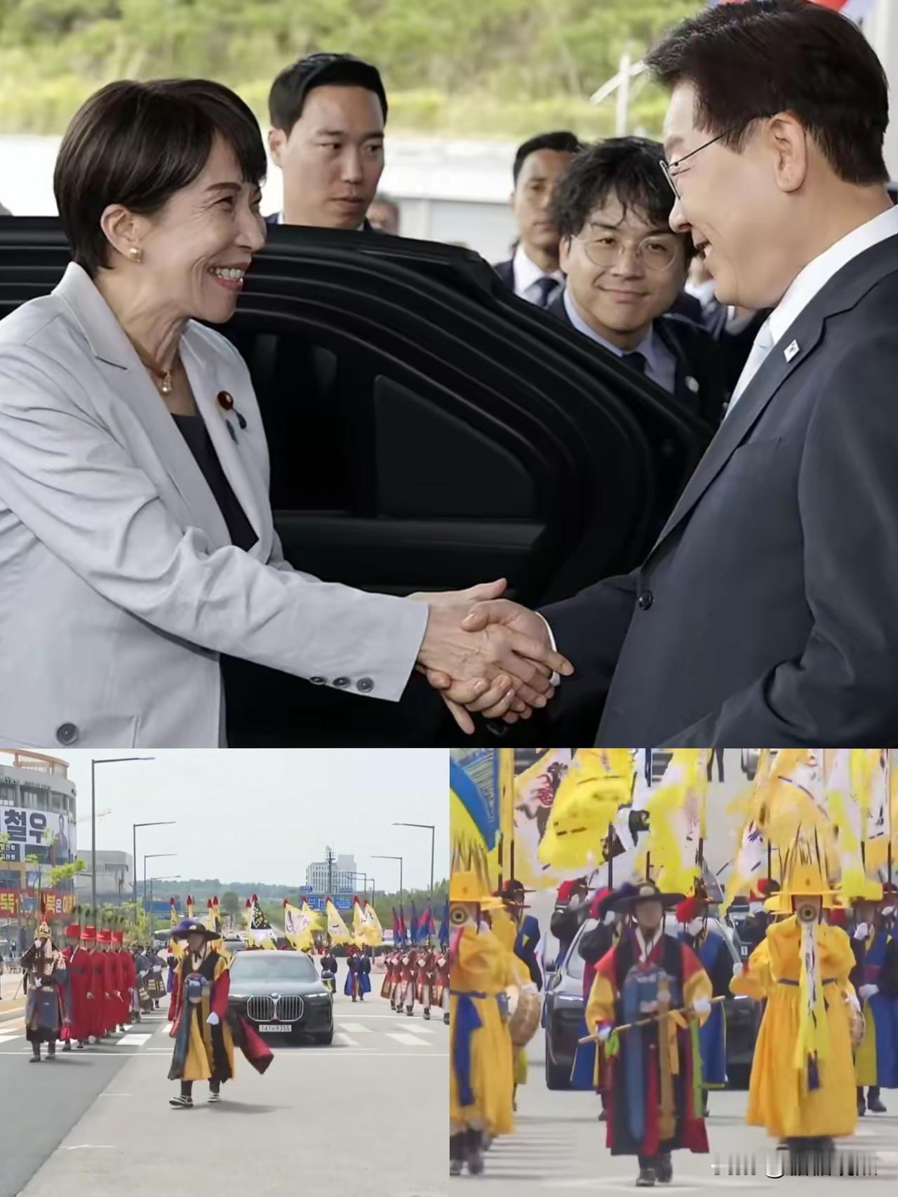 这是整的哪一出，韩国穿传统服饰迎接高市早苗。想想，这是李在明上任后第4次与高市