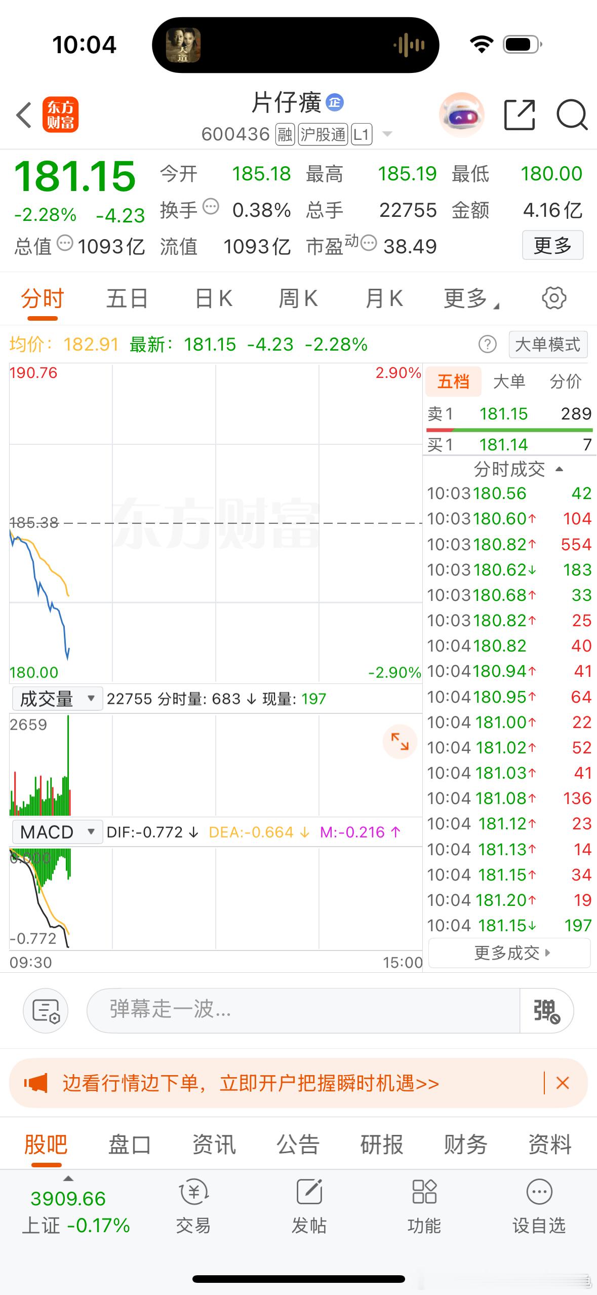 片仔癀这是要倒闭了吧！[doge][doge][doge]网友高呼：150……100……