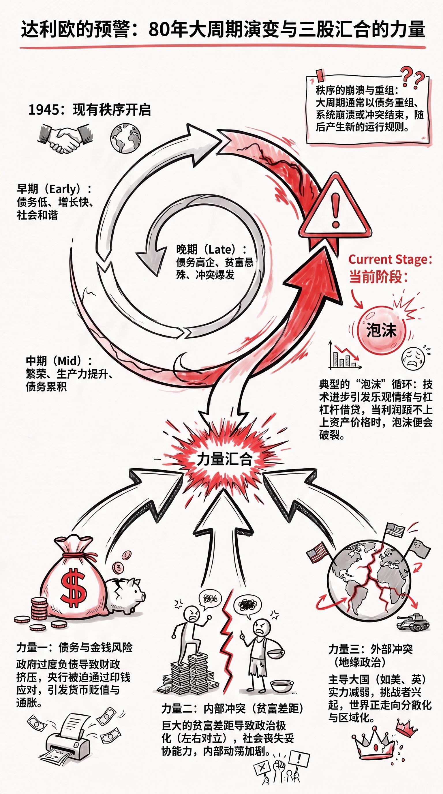 桥水达利欧的鬼故事。其实我不怎么慌，硬资产在手，大不了经济制度回滚到70年前……
