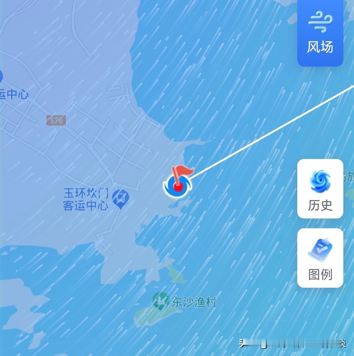 沙德尔刚刚完成了二次登陆，首次登陆地点又是玉环。它与8点05分前后，在玉环坎门街