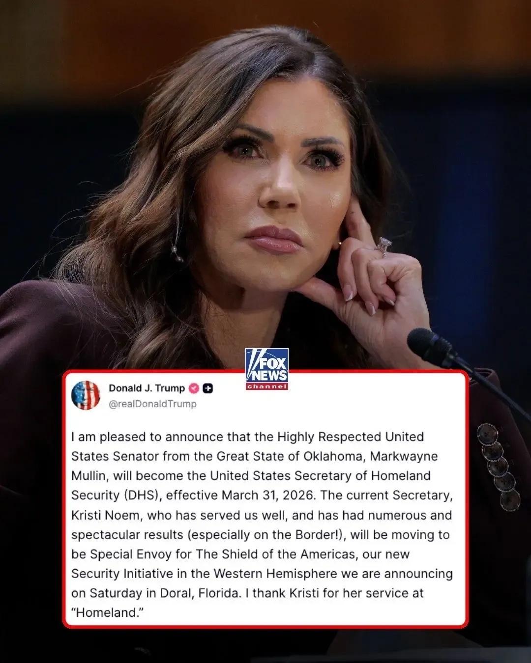 美国国土安全部女部长将换人，其性丑闻被曝，特朗普提名新人选。 一场内阁人事地