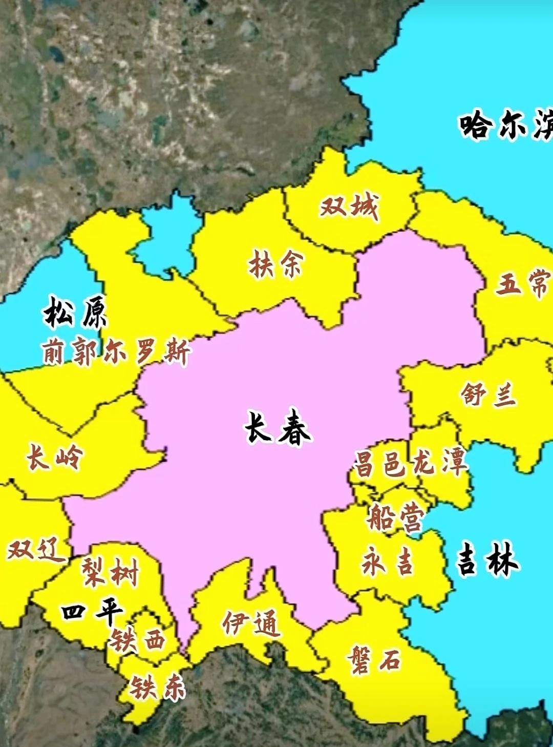 民间视角下的长春圈层格局这张民间自制地图，展现了长春向外延伸的辐射范围。以长