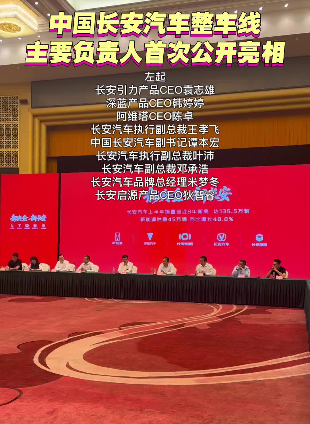 中国长安汽车整车线主要负责人首次公开亮相。左起，长安引力产品CEO袁志雄，深