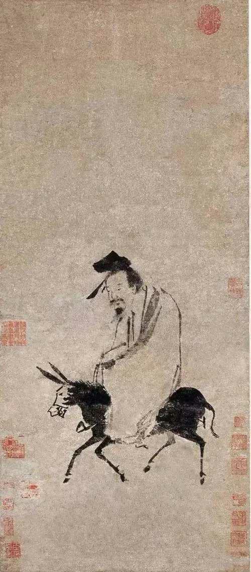 古画里的毛驴。忽忽千载过。而今，任何一个代步工具都胜过驴子，但人们心里仍然渴望有