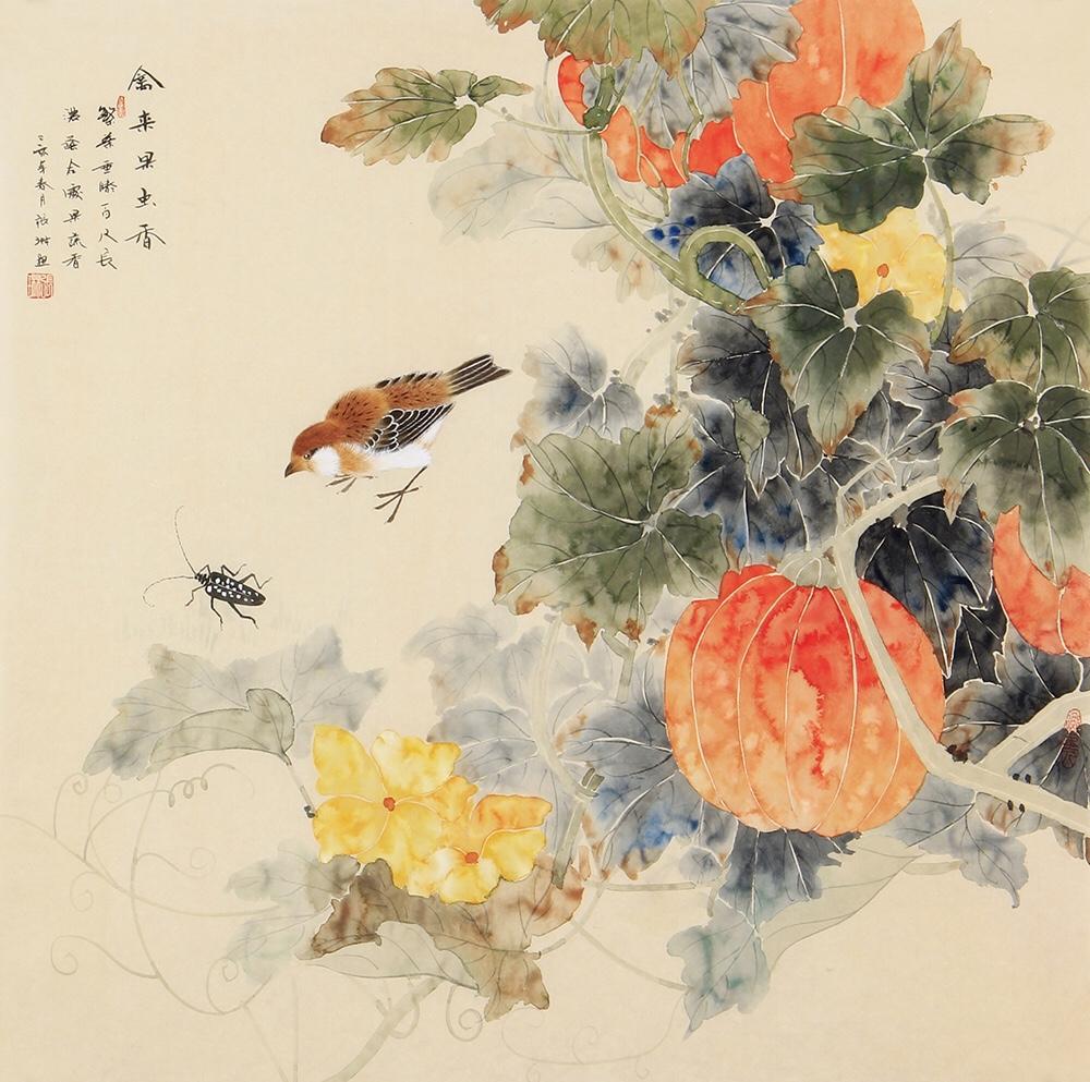 色中有墨，墨中有色—张琳没骨花鸟画欣赏张琳老师以草木写生为心，居南地观四季