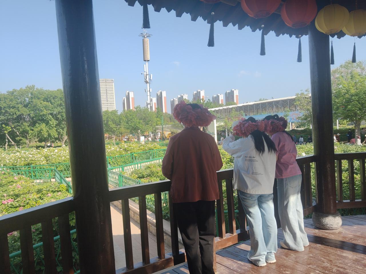 来菏泽看牡丹，见很多人都带上了花簪，真好看，花簪带在头上，却美在心里，穿汉服也很