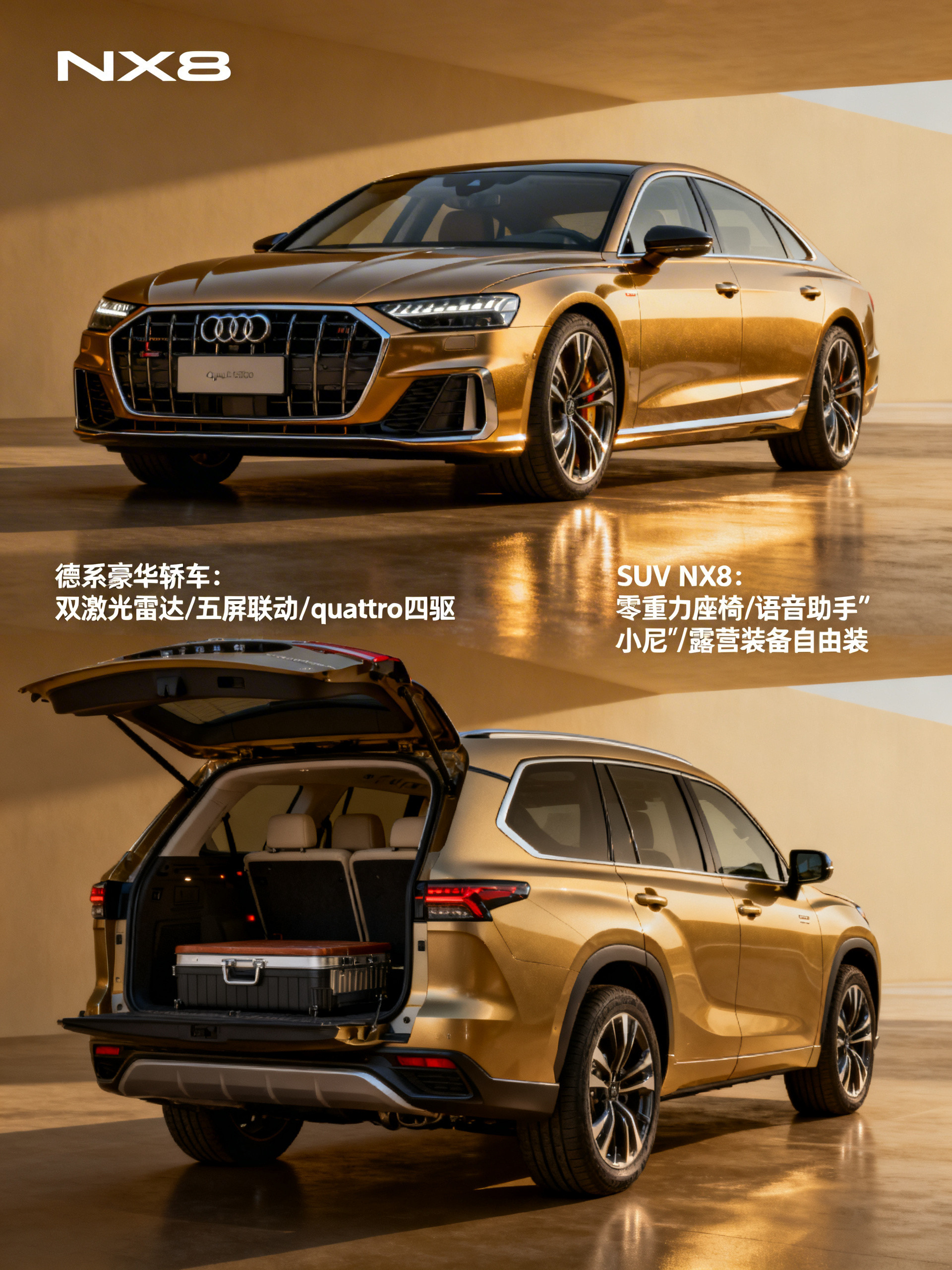 周末逛展被两款车种草！奥迪A5L科技升级，NX8空间舒适超适合露营