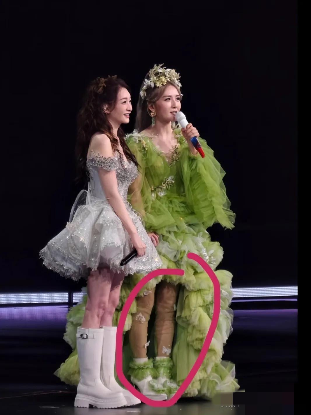 谢娜演唱会最失败的两点，一是不该穿打底裤，像李小冉一样光腿多好看，而且现在天