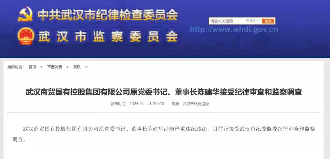 武汉反腐败双响炮炸了，一个单位两个领导董事长和副总经理同时被查的情况很少见，一般