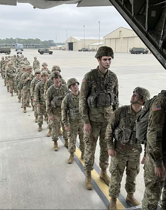 假如川普的两米多的儿子去参军，那就可能是这个效果。