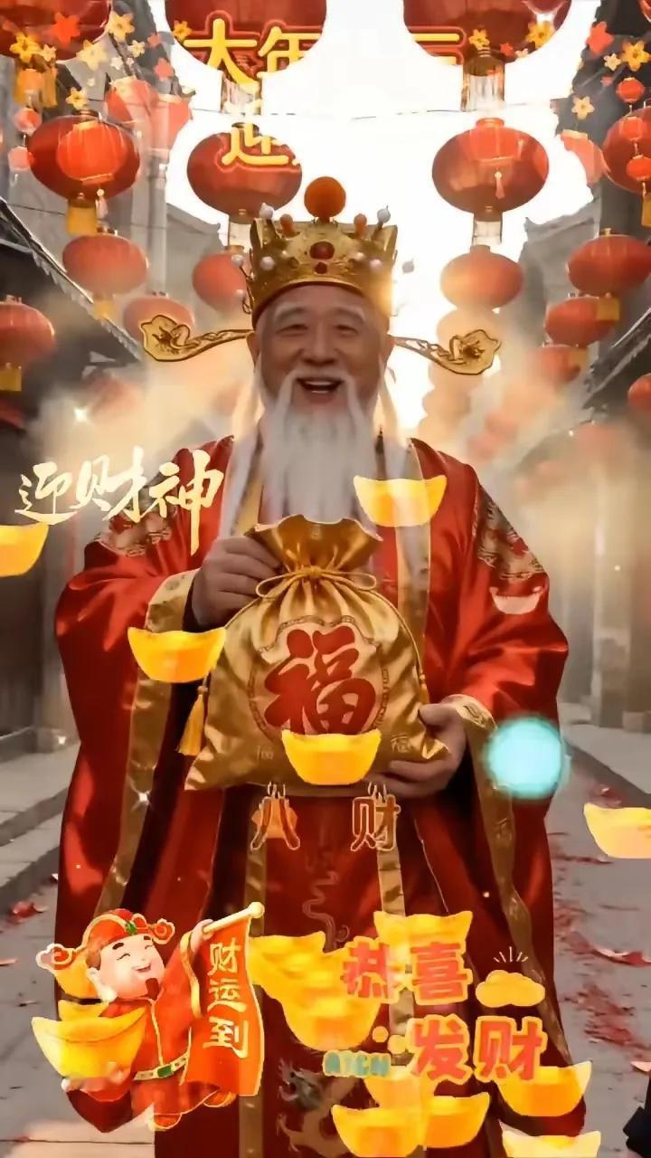 大年初三，财神驾到！🧨一接正财如意，二接横财惊喜，三接八方财气，四接年年添