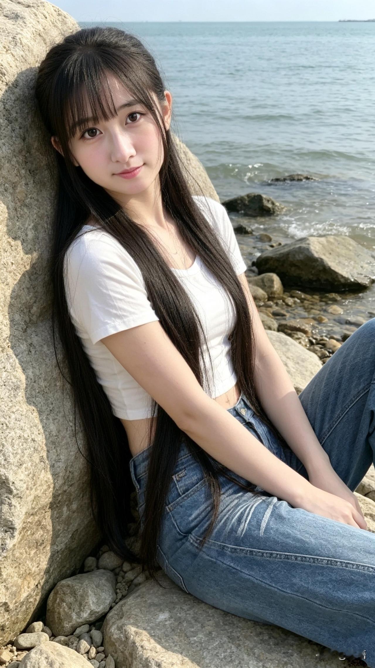 海边少女，阳光明媚，笑靥如花🌞🌊有哪些美女让人过目难忘？海边元气少女沙滩