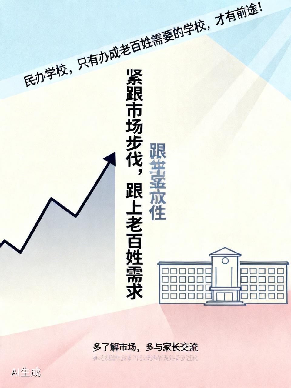 民办学校，只有办成老百姓需要的学校，才有前途！民办学校，必须紧跟市场步伐，跟上
