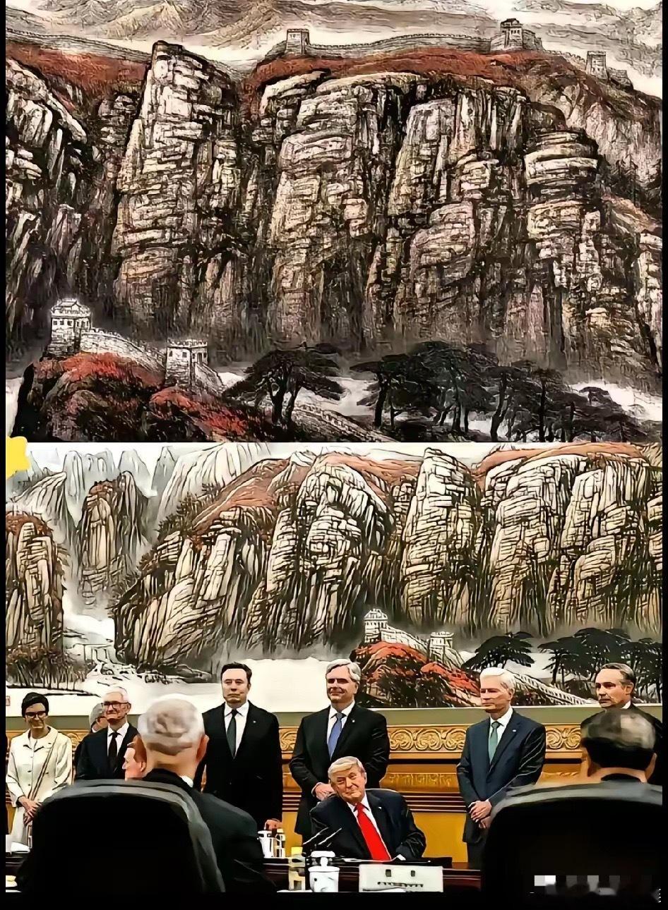 白宫发的图有何深意?天下为公才是正道，按照风水学，把靠山让给了来宾，背靠大山，面