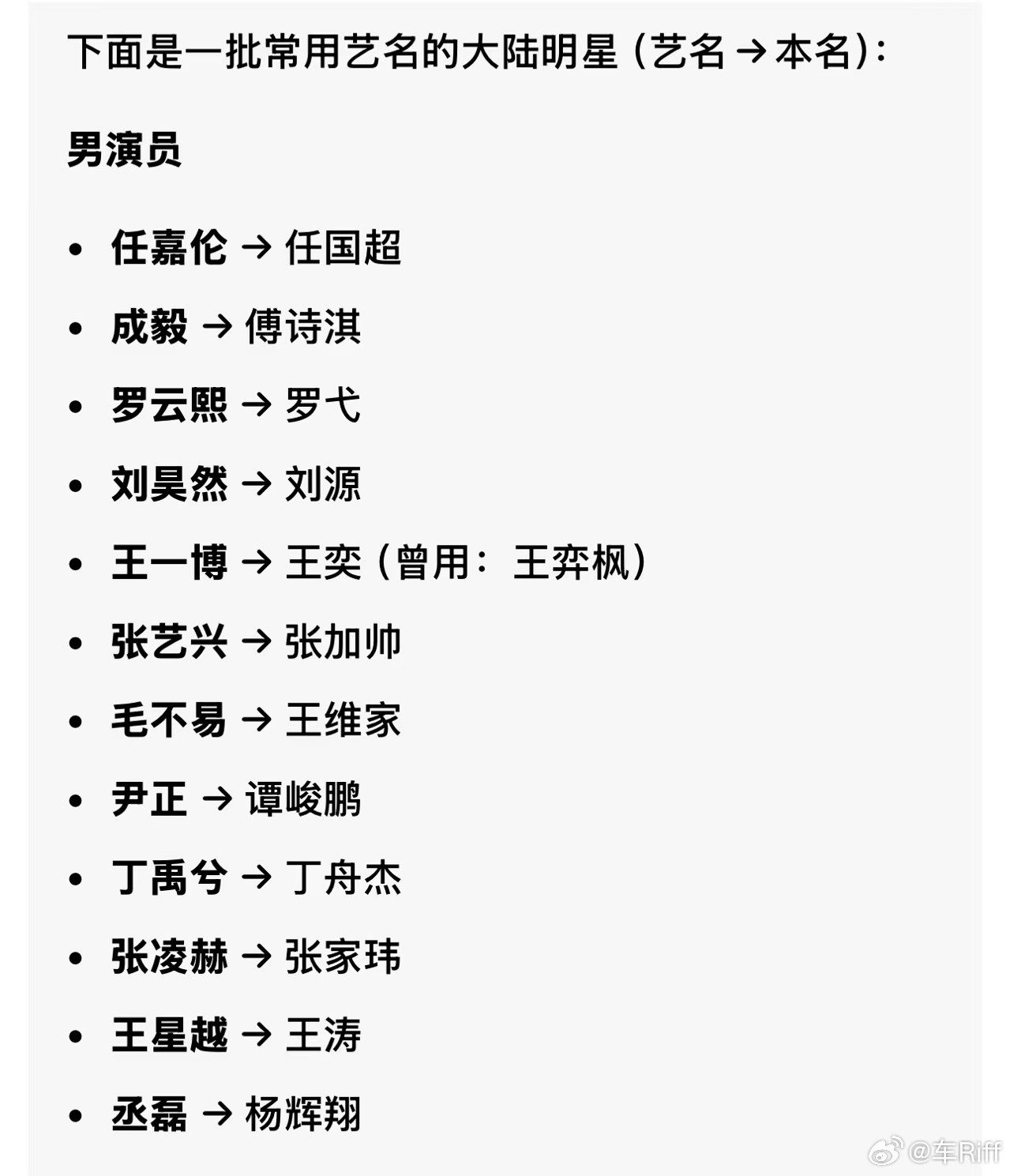 演员署名不得单独使用艺名原来这么多是艺名