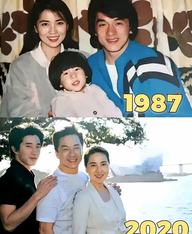 成龙一家三口的变化……