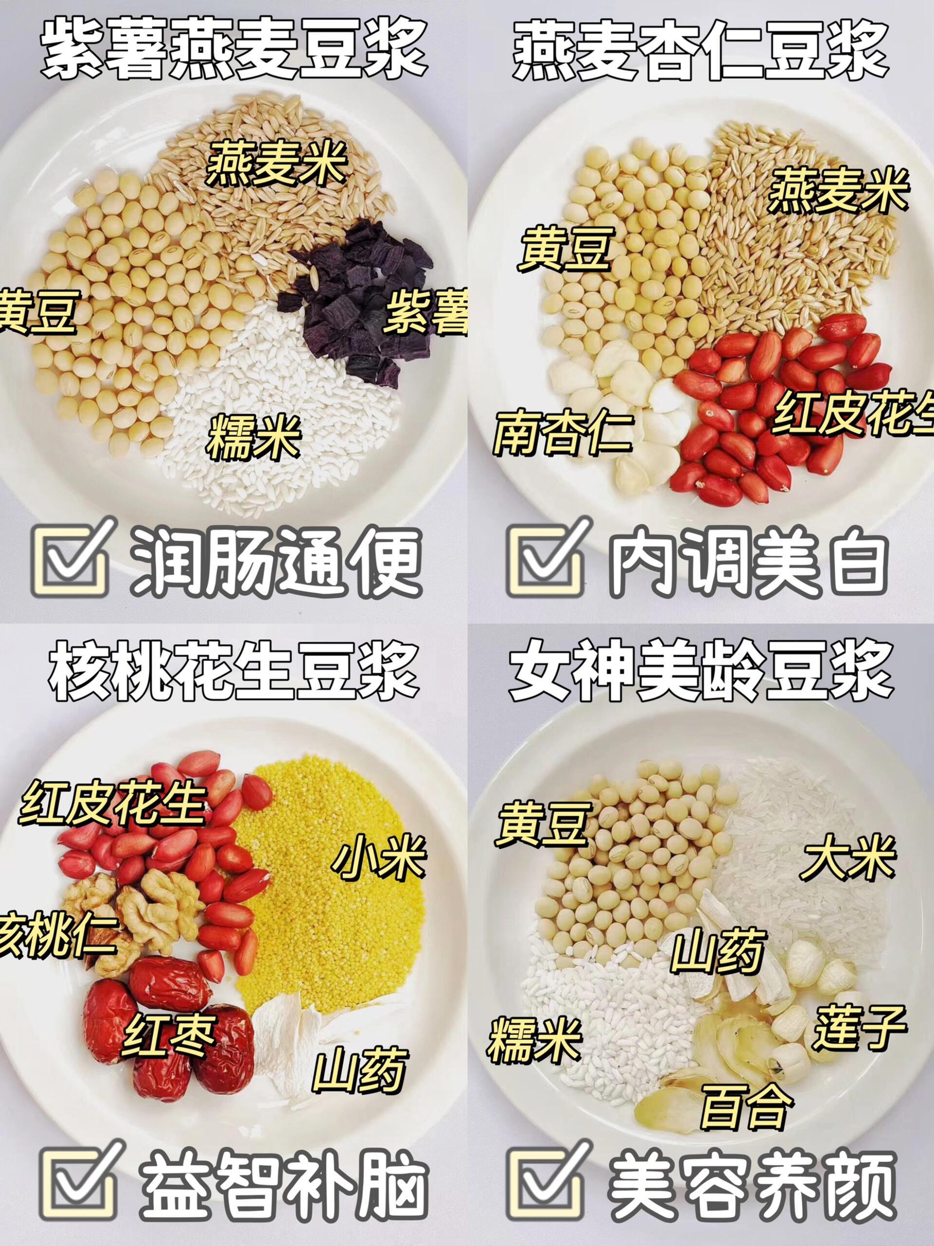 破壁机早餐‼️26款经典不重样豆浆搭配
