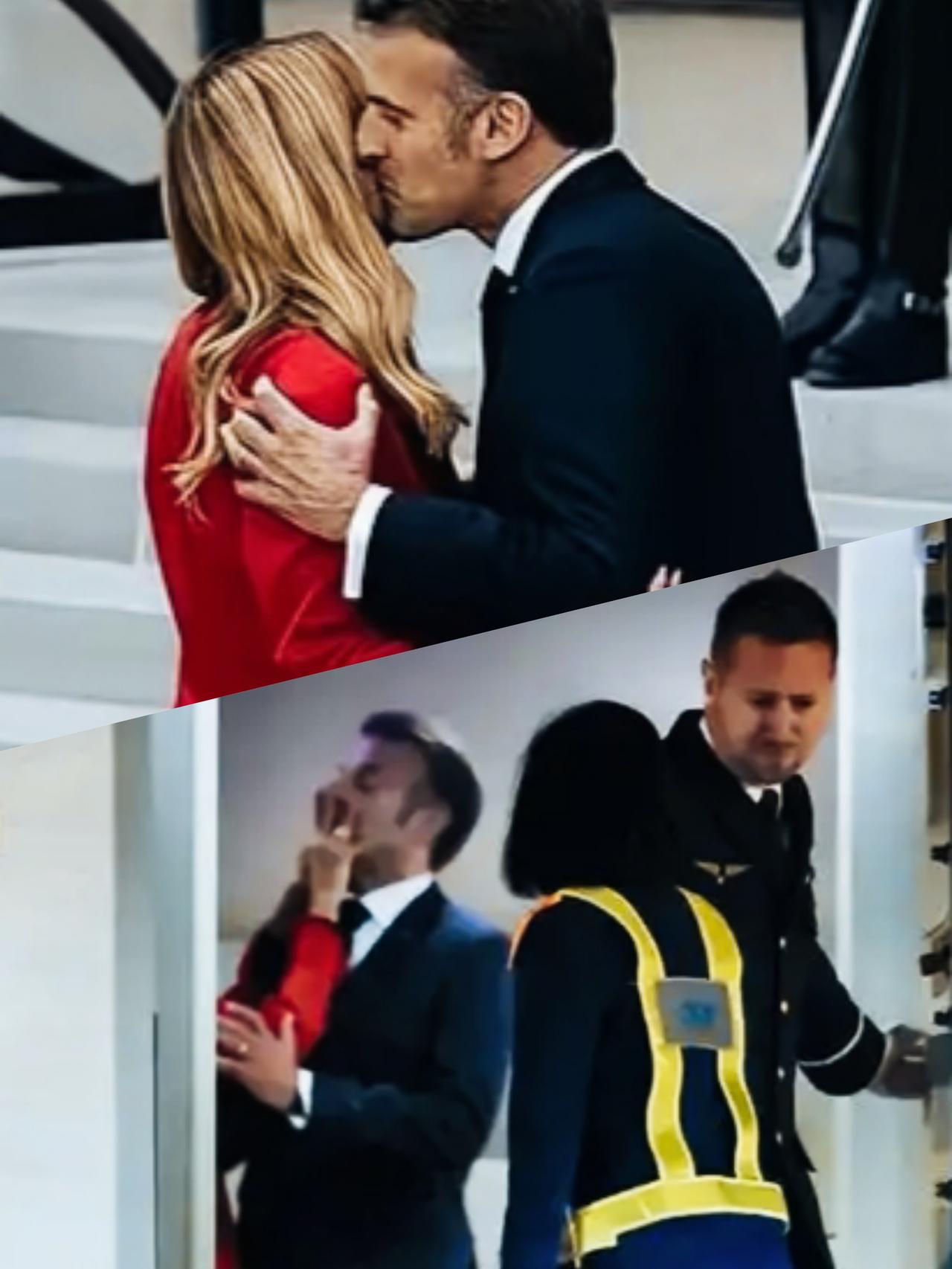 马克龙面对布丽吉特和面对梅洛尼时，体验到了完全不一样的感觉啊！梅洛尼和布丽吉特