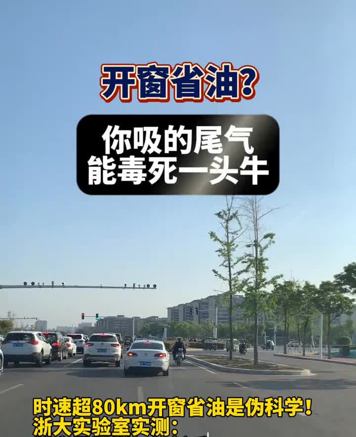 开窗省油？你吸的尾气能毒死一头牛。时速超80km开窗省油是伪科学！浙大实验室